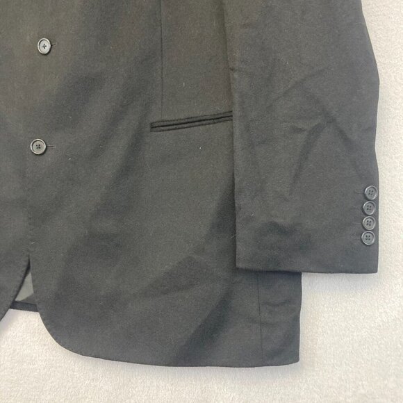 Hathaway Platinum 100% Cashmere Sports Coat Blazer Jacket Mens 46L Italy Black - Picture 7 of 14